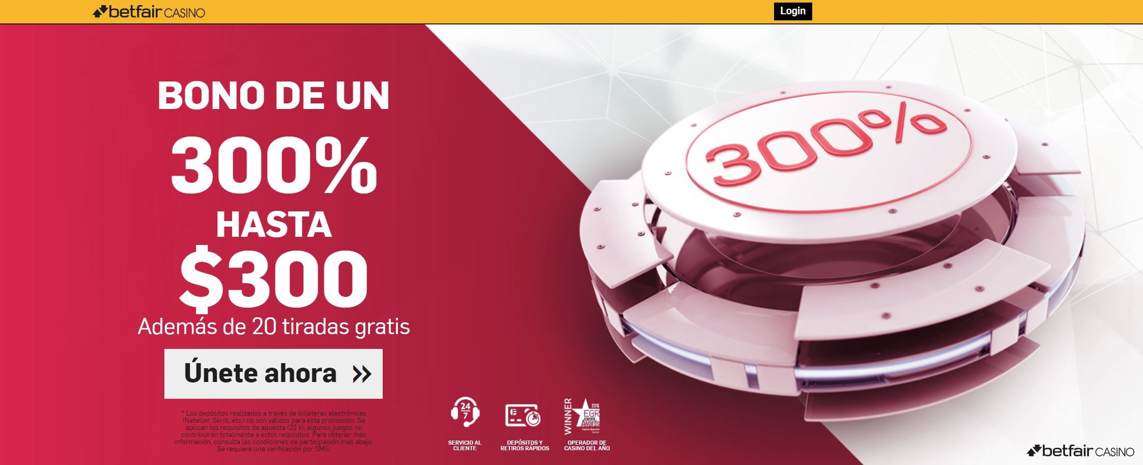 Betfair Casino Bono de Bienvenida